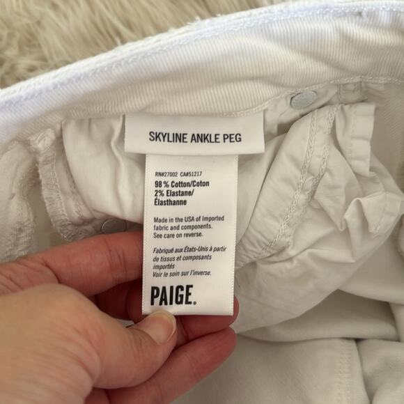 Paige Skyline Ankle Peg Skinny Jeans White Size 26 - Picture 7 of 7